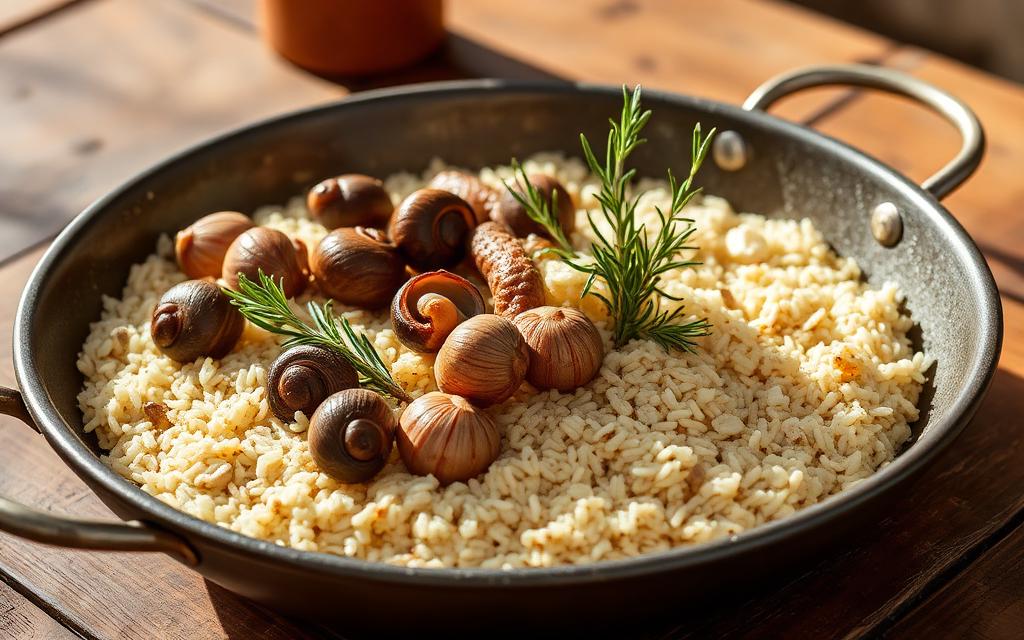 Riz au lapin et escargots