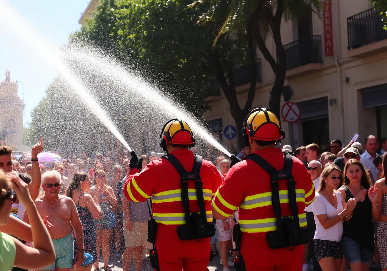La Banyà — los bomberos te mojan entre risas